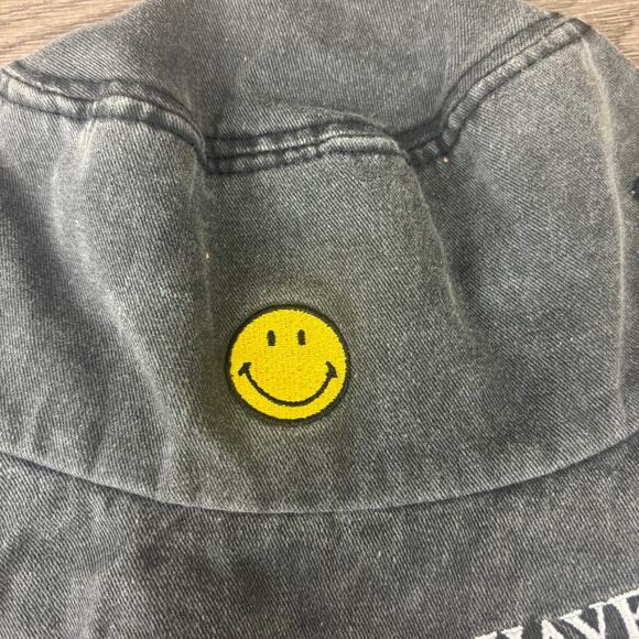 Smiley Originals Have A Nice Day Bucket Hat Black Cotton On Embroidered - Picture 13 of 14